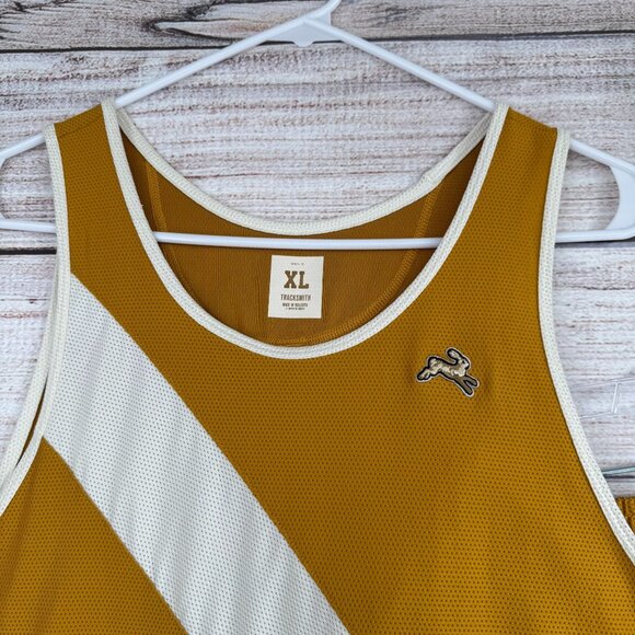 Tracksmith Athletic Shorts and Tank Set in Mustard and White - Picture 13 of 16